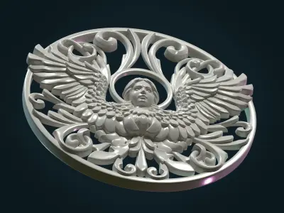 Angel relief Tracery 3D print model