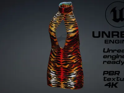 Leopard dress PBR 4k VR Low-poly 3D model