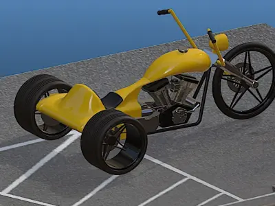 Harley Davidson Low-Rider Trike- High Poly 3D model