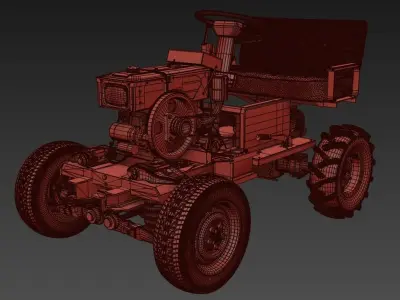 MotoTraktor tractor with seat 3D model