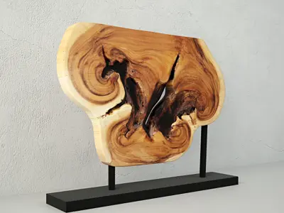 Wooden Decoration on Stand 3D model