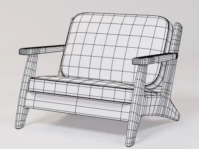 Reclining Kids Chair 60x50x47 Low-poly 3D model