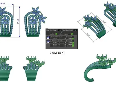 Women Earrings 3dm STL OBJ FBX Renders Details 3D print model order