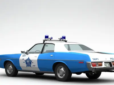 Dodge Monaco Police 1977 3D model