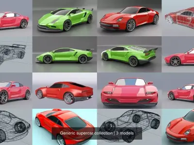 Generic supercar collection 3D Model Pack