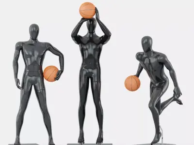 Three faceless mannequins basketball 29 3D model