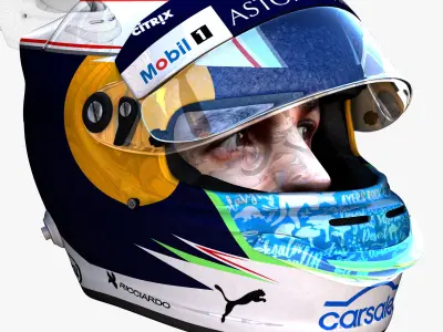 Ricciardo helmet 2018 Low-poly 3D model