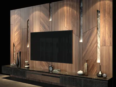 background wall Postmodern television 3D model