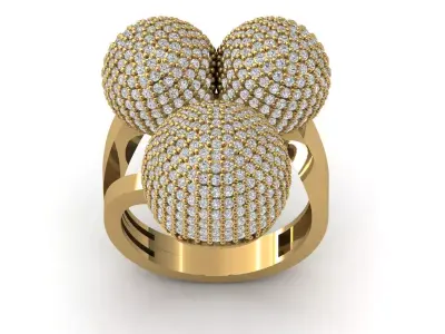 STL 3DM Print Ready Women Diamond Ring Lightweight Printable  3D print model 164