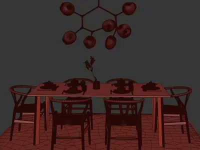 Dining Set 02 3D model