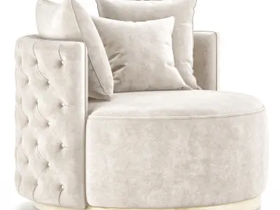 ScandalMADEMOISELLE swivel chair velvet Low-poly 3D model