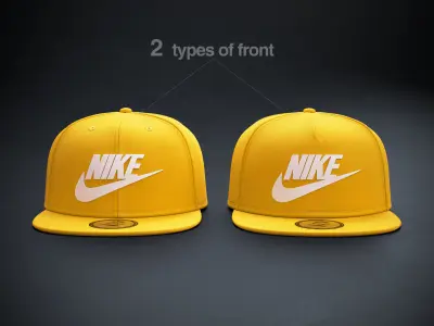 Yellow Snapback Cap  3D model