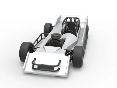 Small Block Supermodified race car Scale 1 to 25 3D print model
