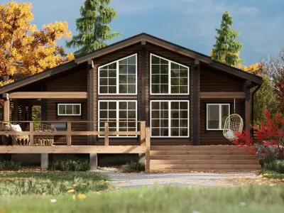 3D model of a wooden house 3D model