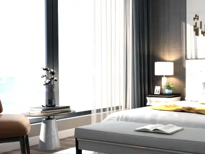 villa Modern Home decoration bedroom 3D model