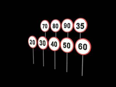 Speed Limit Sign 3D model
