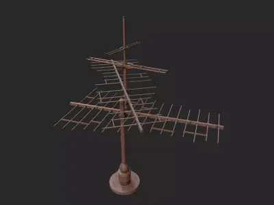 Old rusted tv antenna 1 Low-poly 3D model