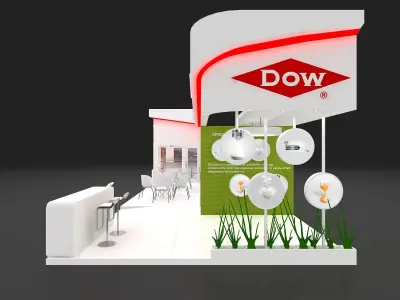 13mtr x 5mtr 3side open exhibition stands 3D print model