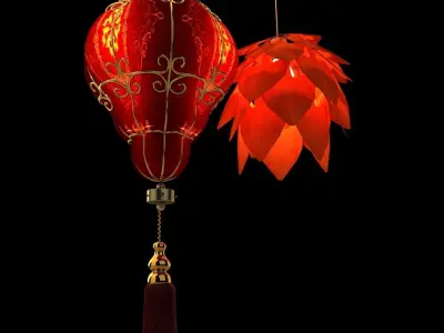 Chinese red lantern  3D model