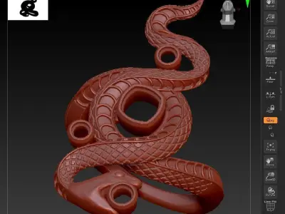 Snake diamond ring  3D print model
