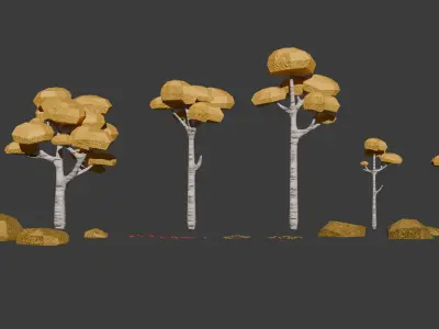 3D Forest Environment Game ready Pack Low-poly 3D model