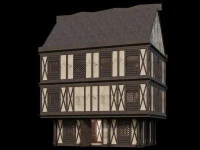 Medieval Houses 44- 4K Textures Game Ready Low-poly 3D model