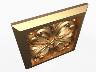 Rosette Carved Decoration CNC 019 Low-poly 3D model