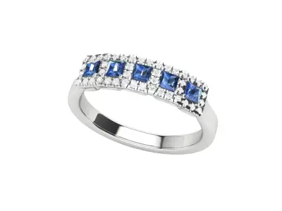 PCHalo sapphire and diamond ring 3D print model