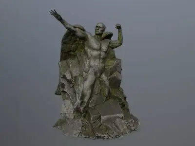 Man statue 1 Low-poly 3D model get