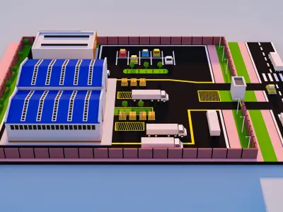 Low Poly factory- Low Poly Assets Low-poly 3D model Low-poly 3D model