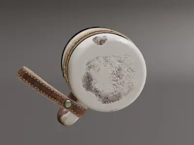 Leather Wrapped Enamel Mug Low-poly 3D model