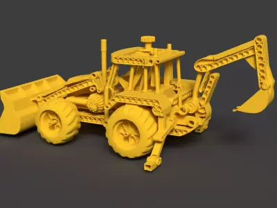 Chinese Lego front loader  Low-poly 3D model