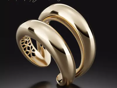 Loop gold ring 3D print model