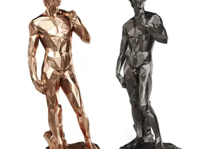 David Michelangelo Tall edges Copper Black metal 3D model