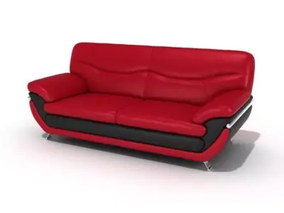 Red And Black Luxury Sofa 3D model