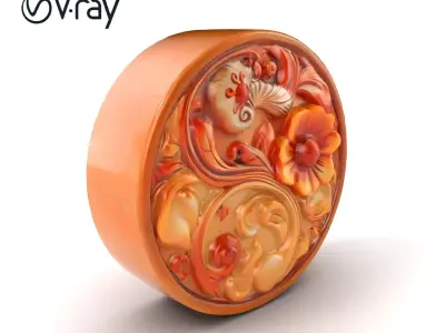 Art Nouveau Floral Relief Decor model pack Low-poly 3D model