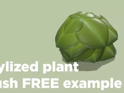 Stylized Plant Bush Free Free low-poly 3D model