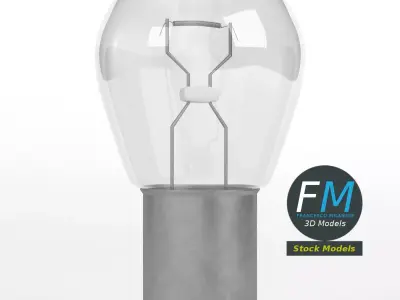 12V incandescent car light 3D model