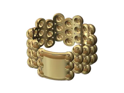 Large caviar bubble statement ring 3D print model