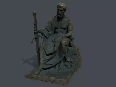 Man Statue 2 Low-poly 3D model