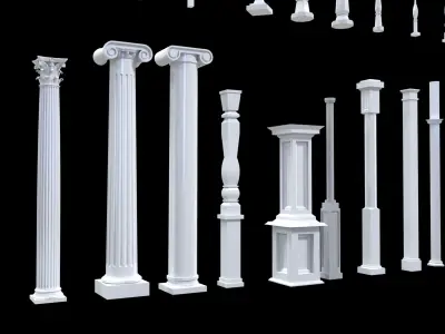 Classical Columns pillar decorate 3d model  3D model