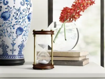 Gold Mahogany Karn Sand Timer Hourglass 3D model