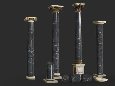 Columns Modular 01 Low-poly 3D model