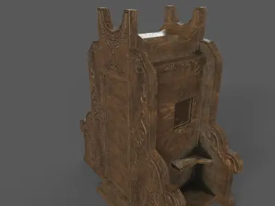 Church confessional Low-poly 3D model