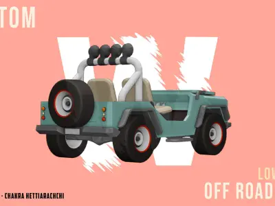 Low Poly off road Concept SUV 4x4 Low-poly 3D model