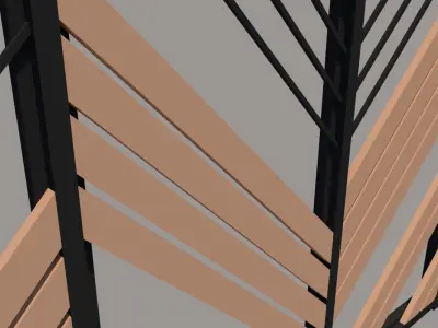 Battens wall Free 3D model