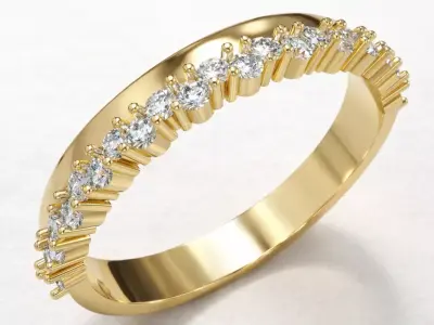 engagement gold ring 3dmodel 3D print model