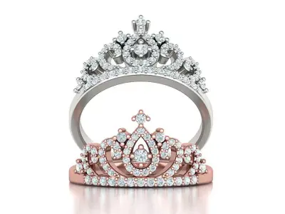 Princess Diamond Tiara Fashion ring 3dmodel 3D print model
