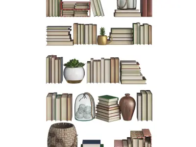 Retro Books 3D model