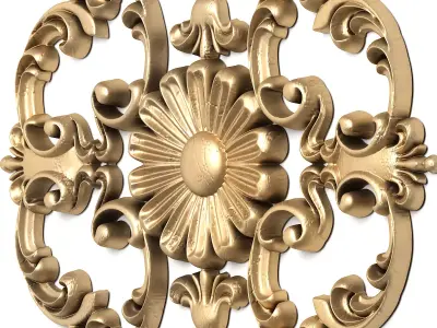 Carved decor vertical 15 3D model